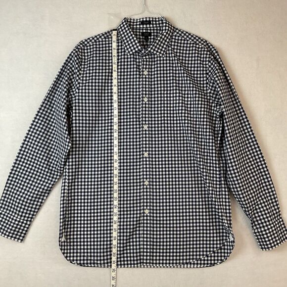 J Crew Ludlow Shirt Mens XL Blue White Check Long Sleeves Cotton 120’s 2 Ply - Picture 3 of 13